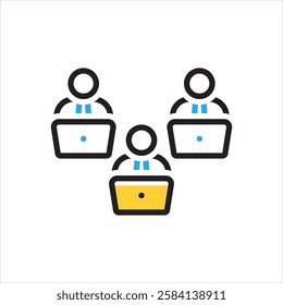 Vector multi color icon for staff