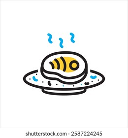 Vector multi color icon for steaks