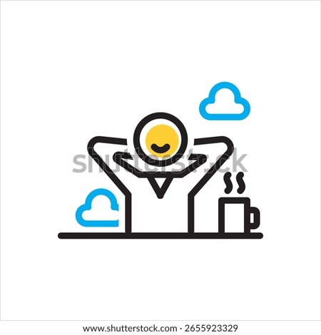 Vector multi color icon for stress free