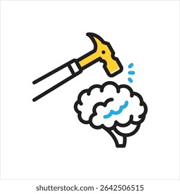 Vector multi color icon for stroke
