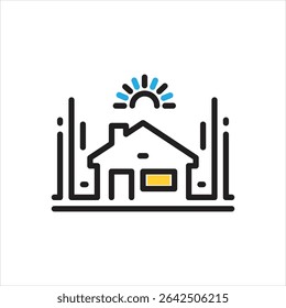 Vector multi color icon for structure