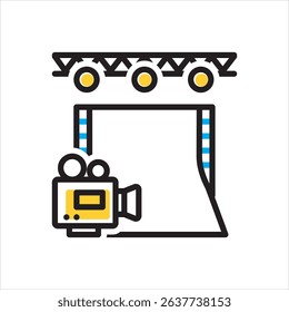 Vector multi color icon for studio