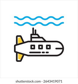 Vector multi color icon for submarine