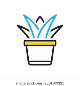 Vector multi color icon for succulent plant