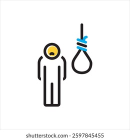 Vector multi color icon for suicide
