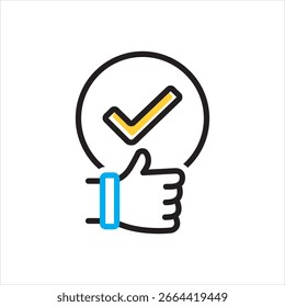 Vektorsymbol mit mehreren Farben für geeignete