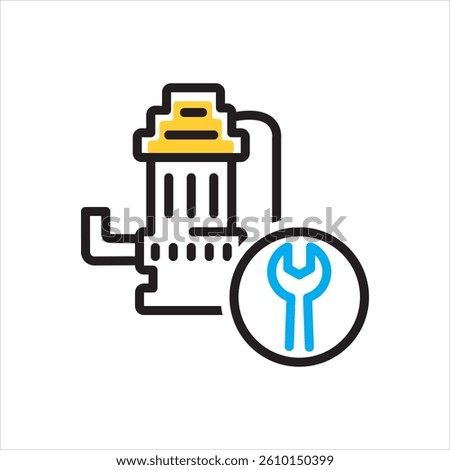 Vector multi color icon for sump pump repair