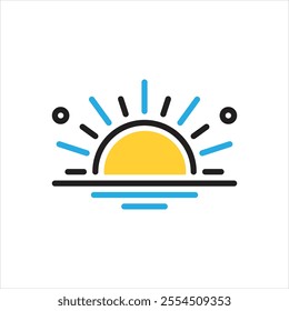 Vector multi color icon for sun