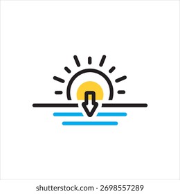 Vector multi color icon for sunset