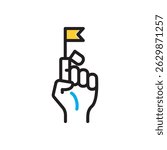 Vector multi color icon for surrender