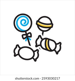 Vector multi color icon for sweetness
