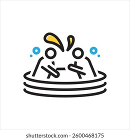 Vector multi color icon for swim