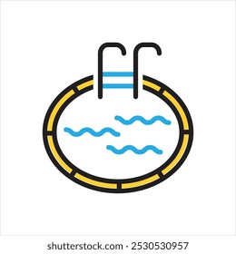 Vector icono multicolor para la piscina