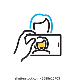 Vector multi color icon for take photo