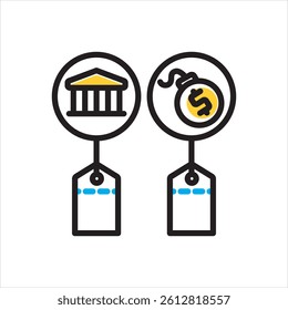 Vector multi color icon for tax debt