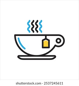 Icono multicolor del Vector para el té