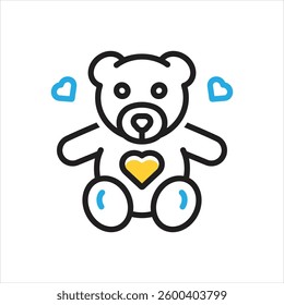 Vector multi color icon for teddy