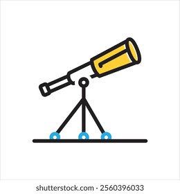 Vector multi color icon for telescope