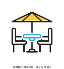 Icono multicolor del Vector para la terraza