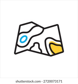 Icono multicolor del Vector para el mapa del terreno