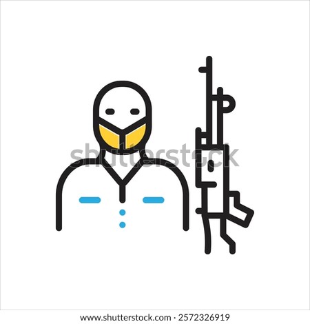 Vector multi color icon for terrorism