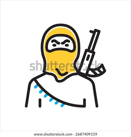 Vector multi color icon for Terrorism act