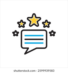 Vector multi color icon for testimonial
