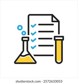 Vector multi color icon for testing
