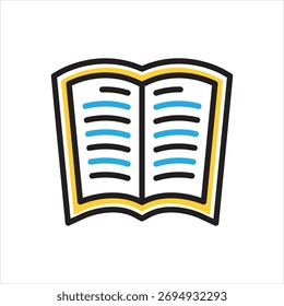 Ícone de vetor com várias cores para o livro de texto