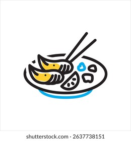 Vector multi color icon for thai food