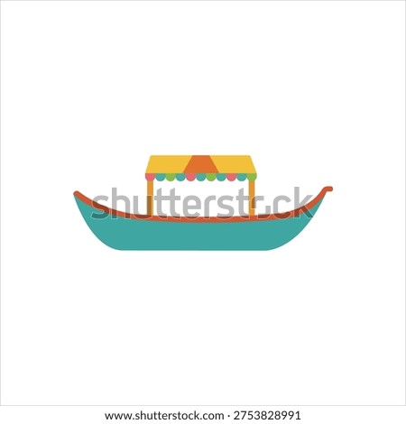 Vector multi color icon for Thai boat