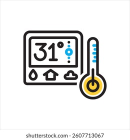 Vector multi color icon for thermostat