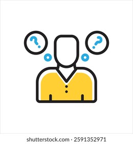 Vector multi color icon for think