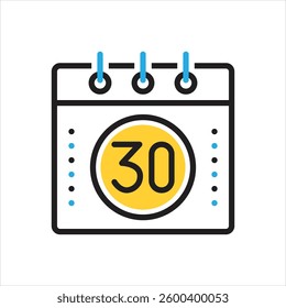 Vector multi color icon for thirty