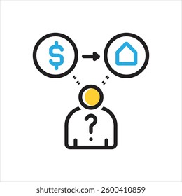 Vector multi color icon for though