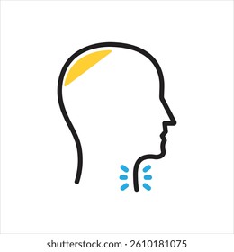 Vector multi color icon for throat