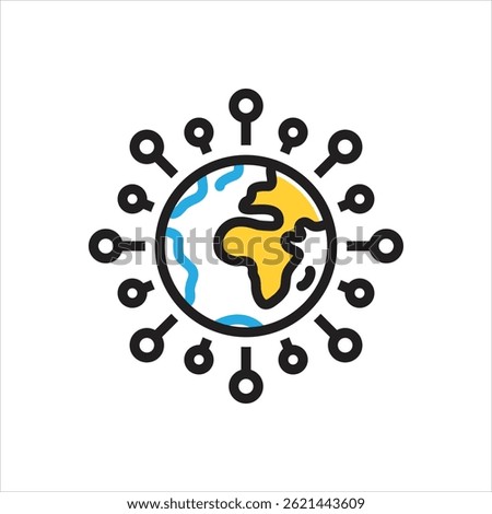 Vector multi color icon for throughout