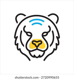 Vector icono multicolor para tigre