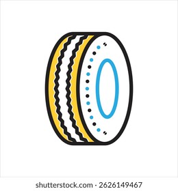 Vector multi color icon for tire