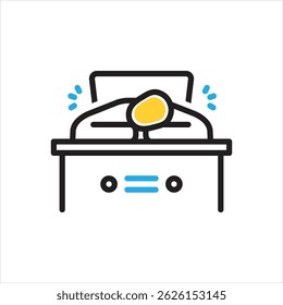 Vector multi color icon for tired