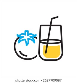 Icono multicolor del Vector para el jugo de tomate