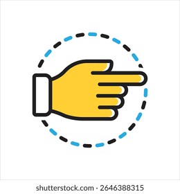 Vector multi color icon for towards
