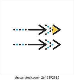 Vector multi color icon for towards