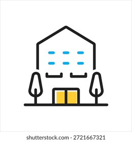 Vector icono multicolor para casa adosada