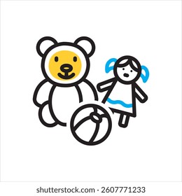Vector multi color icon for toys