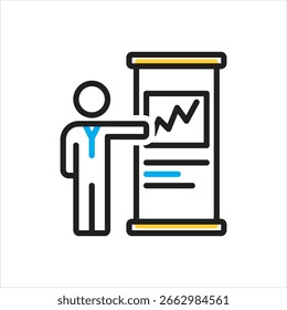 Vector icono multicolor para la feria comercial