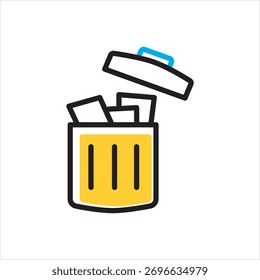 Ícone de vetor com várias cores para o lixo