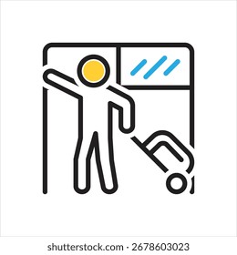 Vector icono multicolor para el viajero