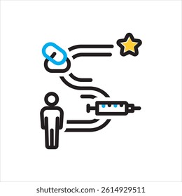 Vector multi color icon for treatment journey