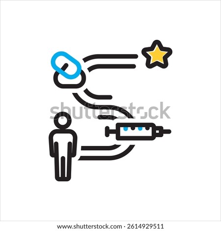 Vector multi color icon for treatment journey